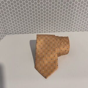 Men’s Tie Orange with Blue & Gray Design